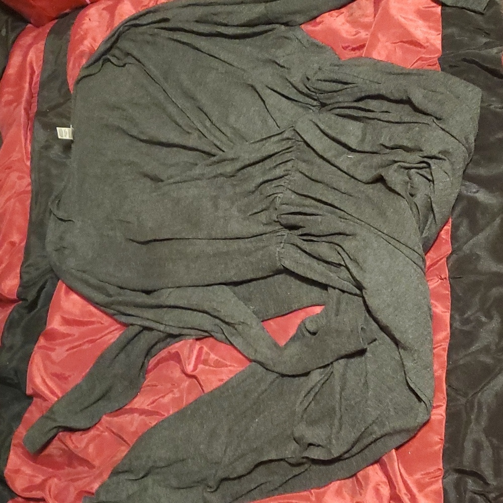 American apparel deep v neck dark grey jumpsuit